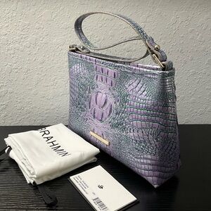 Brahmin Lorelei VIOLA MINI MELBOURNE Metallic Leather W/Eyes NWT